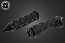 スパイクエンドグリップ　スロットルアシスト付き(1インチ専用)ブラック