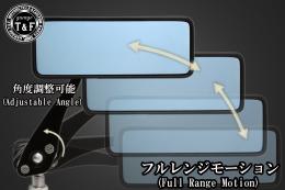 スクエアサイドミラー(ブラック)ボールジョイントタイプ(左右セット)