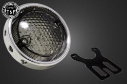 シーシーバー用ナンバーブラケットKIT & ドリルドアイテールランプ(ポリッシュ)スモークレンズ