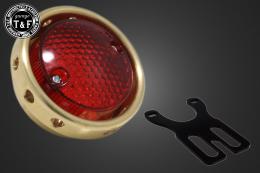 シーシーバー用ナンバーブラケットKIT & ドリルドアイテールランプ(真鍮)