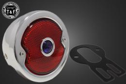 シーシーバー用ナンバーブラケットKIT & DUOテールランプブルードット付き(スタンダード)メッキ