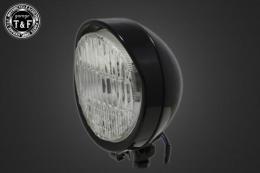 5.5インチバイザーヘッドライト(ブラック)クリアーレンズ仕様+各種ステーSET