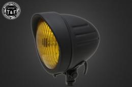 4.5インチスリットヘッドライト(マットブラック)クラシックレンズ仕様(イエロー)+各種ステーSET