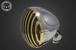 4.5インチスキャロップバードゲージヘッドライト(真鍮/ポリッシュ)+各種ステーSET