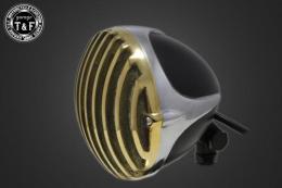 4.5インチスキャロップバードゲージヘッドライト(真鍮/コントラスト)+各種ステーSET