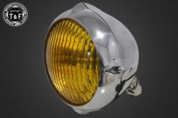 5.75インチビンテージヘッドライト(オールポリッシュ)クラシックレンズ仕様(イエロー)+各種ステーSET