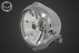 5.75インチビンテージヘッドライト(オールポリッシュ)ユーロレンズ仕様(クリアー)+各種ステーSET