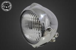 4.5インチビンテージヘッドライト(オールポリッシュ)クラシックレンズ仕様(クリアー)+各種ステーSET