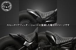 ドラッグスター400　スタッド付きシングルシート(タックロール)ブラック　ストレッチリアフェンダー&フラットフェンダー専用