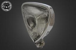 ビンテージトライアングルヘッドライト(オールメッキ)クリアーレンズ仕様+各種ステーSET