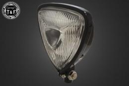 ビンテージトライアングルヘッドライト(オールブラック)クリアーレンズ仕様+各種ステーSET