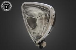 ビンテージトライアングルヘッドライト(メッキリム/ブラックボディ)クリアーレンズ仕様+各種ステーSET