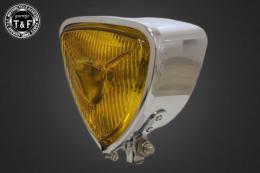 トライアングルヘッドライト(オールメッキ)イエローレンズ仕様+各種ステーSET