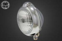 4.5インチユニティタイプヘッドライト(オールメッキ)クリアーレンズ仕様+各種ステーSET