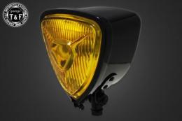 トライアングルヘッドライト(オールブラック)イエローレンズ仕様+各種ステーSET