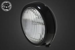 4.5インチプレートヘッドライト(オールブラック)クリアーレンズ仕様+各種ステーSET