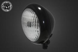 4.5インチトラクターヘッドライト(オールブラック)クリアーレンズ仕様+各種ステーSET