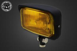 ビンテージスクエアヘッドライト(マットブラック)イエローレンズ仕様+各種ステーSET