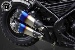 レブル250　コンバットマフラー(ヒートグラデーション)ツインKIT