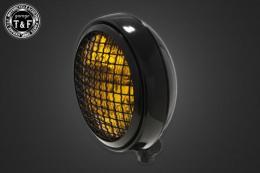 5.75インチグリルヘッドライト(ブラック)イエローレンズ仕様+各種ステーSET