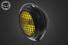 5.75インチグリルトラクターヘッドライト(ブラック)イエローレンズ仕様+各種ステーSET