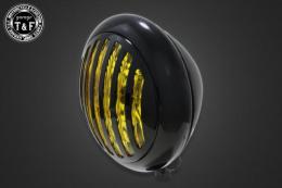 5.75インチマスクドトラクターヘッドライト(ブラック)イエローレンズ仕様+各種ステーSET