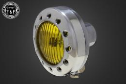 4.5インチドリルドヘッドライト(ポリッシュ)イエローレンズ仕様+各種ステーSET