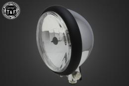 5.75インチベーツライト(マットブラックリム/メッキボディ)クリアーレンズ仕様+各種ステーSET