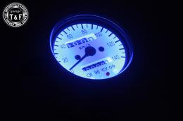 ドラッグスター400　機械式ミニスピードメーター(ホワイト)インジケーター内蔵(VH01J/前期)専用カプラー付き