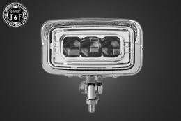 ビンテージスクエアヘッドライト(メッキ)LED仕様+各種ステーSET