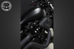 ドラッグスター250　ティアドロップ(ブラック)&プッシュロッドカバー(コントラスト)SET