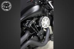 ドラッグスター250　ラグジュアリースター(メッキ)&プッシュロッドカバー(ブラック)SET