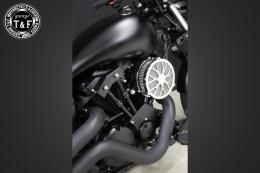 ドラッグスター250　ラグジュアリーフラワー(メッキ)&プッシュロッドカバー(ブラック)SET