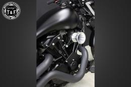 ドラッグスター250　ファンネル(ポリッシュ)&プッシュロッドカバー(ブラック)SET