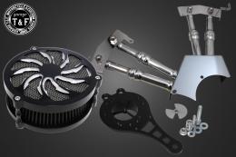 ドラッグスター250　ラグジュアリータイフーン(コントラスト)&プッシュロッドカバー(メッキ)SET