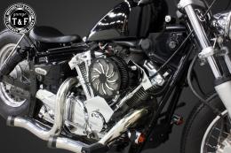 ドラッグスター250　ラグジュアリータイフーン(コントラスト)&プッシュロッドカバー(メッキ)SET