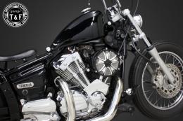 ドラッグスター250　ラグジュアリースター(コントラスト)&プッシュロッドカバー(メッキ)SET