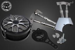 ドラッグスター250　ラグジュアリーフラワー(コントラスト)&プッシュロッドカバー(メッキ)SET