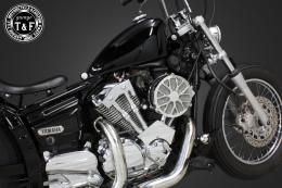 ドラッグスター250　ラグジュアリーフラワー(メッキ)&プッシュロッドカバー(メッキ)SET