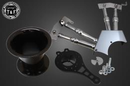 ドラッグスター250　ファンネル(ブラック)&プッシュロッドカバー(メッキ)SET