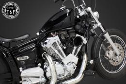 ドラッグスター250　ファンネル(ブラック)&プッシュロッドカバー(メッキ)SET