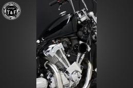 ドラッグスター250　ファンネル(ブラック)&プッシュロッドカバー(メッキ)SET