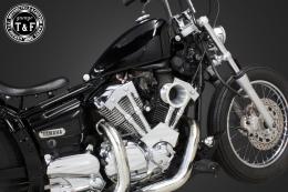 ドラッグスター250　ファンネル(ポリッシュ)&プッシュロッドカバー(メッキ)SET