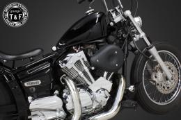 ドラッグスター250　ティアドロップ(ブラック)&プッシュロッドカバー(メッキ)SET