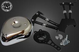 ドラッグスター250　ティアドロップ(メッキ)&プッシュロッドカバー(コントラスト)SET