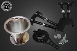 ドラッグスター250　ファンネル(ポリッシュ)&プッシュロッドカバー(コントラスト)SET