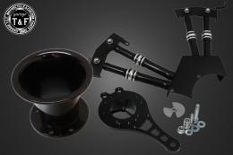 ドラッグスター250　ファンネル(ブラック)&プッシュロッドカバー(コントラスト)SET