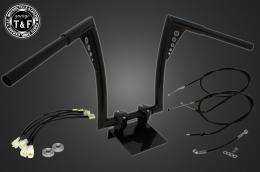 レブル250(2017〜2019年)ABS搭載モデル　極太バットマンハンドル　14インチ(ブラック)&ワイヤーセット