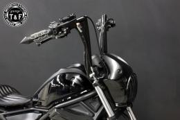 レブル250(2020〜2024年)ABS搭載モデル　極太バットマンハンドル　14インチ(ブラック)&ワイヤーセット