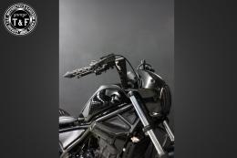 レブル250(2017〜2019年)ABS搭載モデル　極太バットマンハンドル　8インチ(ブラック)&ワイヤーセット